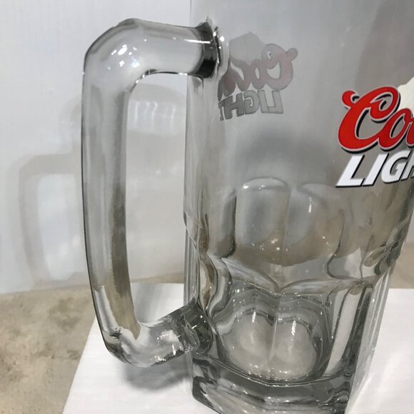 Coors Light Beer Mug Glass 7" Tall 4" Diameter Clear Glass Mancave Rockies - Picture 6 of 8